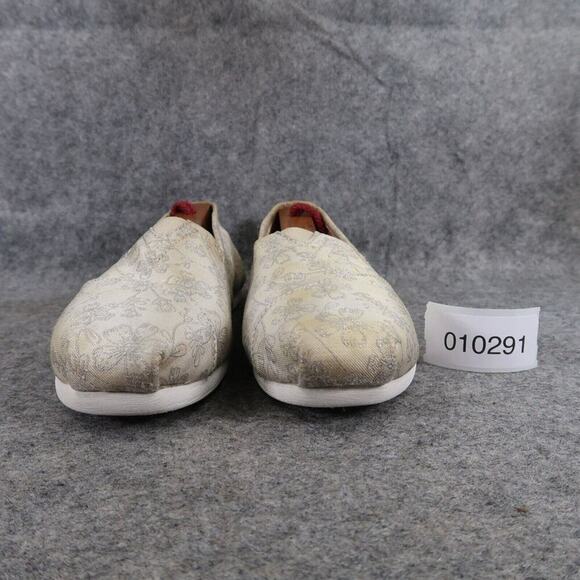 Toms Shoes Womens 6.5 Flats Slip On Casual Floral Jacquard Classics Metallic - Picture 3 of 13